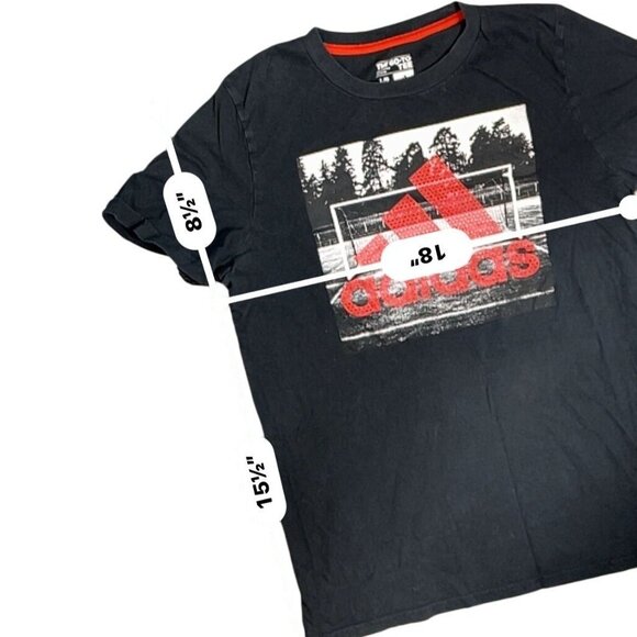 Adidas Youth Graphic Short Sleeve T-Shirt Black/Red Size L (14/16) - Picture 3 of 3